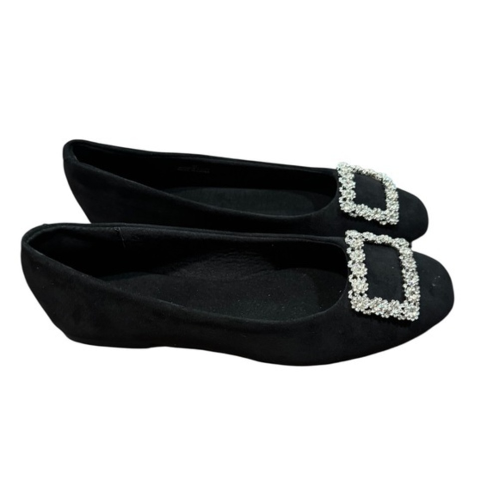 FAYNONNE Women's black fancy party Studded flat shoes size various